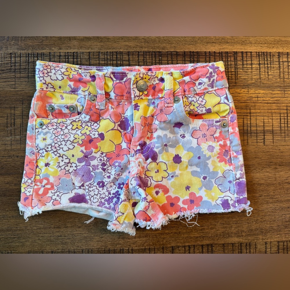 LEVI’S | Toddler Girl Multicolor Floral Jean Shorts - 4T